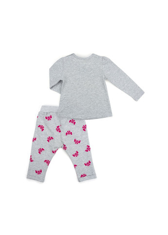 Серый демисезонный набор детской одежды с бантиками (10527-86g-gray) Breeze