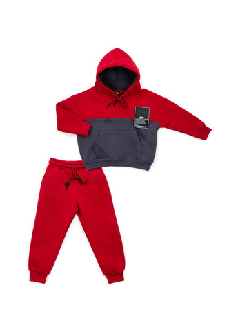 Спортивный костюм с худи на флисе (CL0215006-140-red) Cloise (257140723)