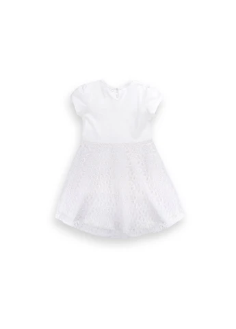 Бежевое платье с гипюровой фигурной юбкой (8302-98g-beige) Breeze (257141280)