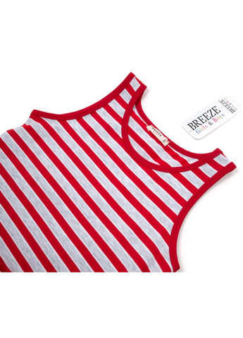 Красное платье в полоску с топом (12358-134g-red) Breeze (257142278)