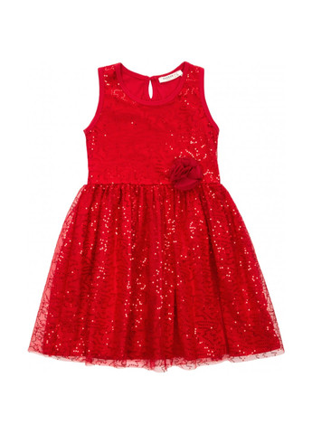 Красное платье праздничное с пайетками (12740-128g-red) Breeze (257143545)