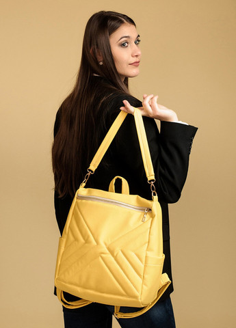 Жіночий рюкзак-сумка Trinity строчений жовтий Sambag (257154000)