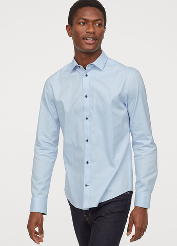 Рубашка H&M блакитна кежуал