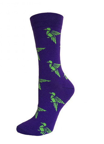 Фиолетовые носки из хлопка НОВА ПАРА фламинго (257155571)