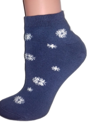 Шкарпетки плюш ТМ "Нова пара" 108с новорічні с мохнатими сніжинками НОВА ПАРА коротка висота (257155346)