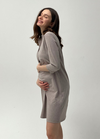 Ночная рубашка рукав 3/4 для беременных и кормления, капучино Koko boutique (257160374)