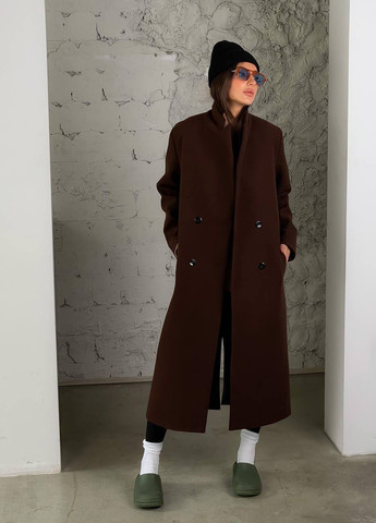 Коричневое демисезонное Пальто прямое на 4 пуговицах ZF inspire