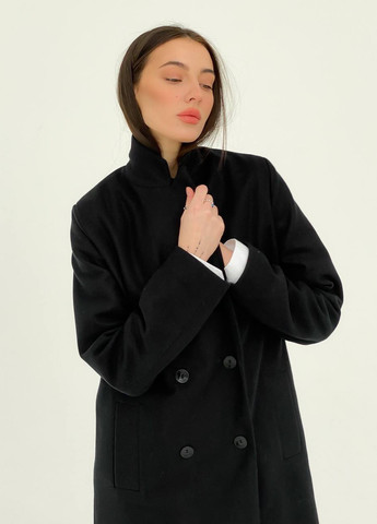 Черное демисезонное Пальто прямое на 4 пуговицах ZF inspire