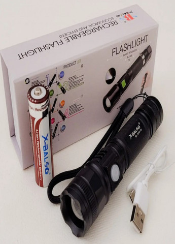 Фонарь аккумуляторный светодиодный X-Balog ZOOM BL-558 диод T6 зарядка от USB No Brand (257169837)