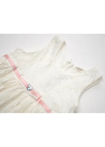 Комбинированное платье туника кружевное (12952-104g-cream) Breeze (257208032)
