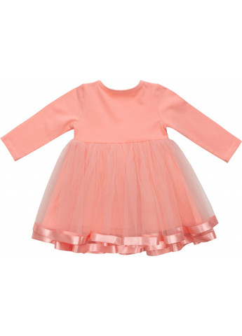 Персиковое платье с фатиновой юбкой (12302-98g-peach) Breeze (257206812)