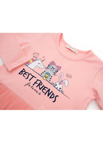 Персиковое платье "best friends" (6796-128g-peach) Pop Fashion (257208383)