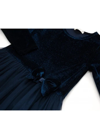 Блакитна сукня велюрова з фатиновою спідницею (16968-164g-blue) Breeze (257206190)