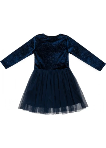 Блакитна сукня велюрова з фатиновою спідницею (16968-164g-blue) Breeze (257206190)