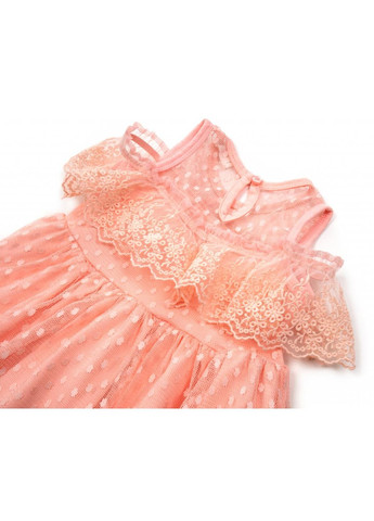 Персиковое платье с кружевом (14316-98g-peach) Breeze (257207304)