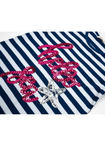 Голубое платье в полоску (12409-146g-blue) Breeze (257209261)