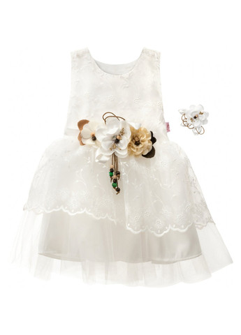 Комбинированное платье tivido праздничное с украшением (2135-110g-cream) Power (257205536)