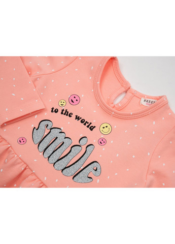 Персиковое платье "smile" (16624-92g-peach) Breeze (257208699)