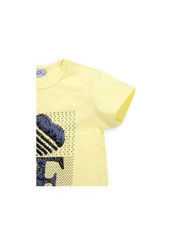 Комбинированный летний набор детской одежды с надписью "love" из пайеток (8307-140g-yellow) Breeze