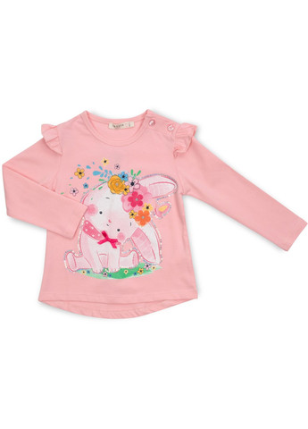 Комбінований демісезонний набір дитячого одягу із зайчиком у квітах (13299-86g-pink) Breeze