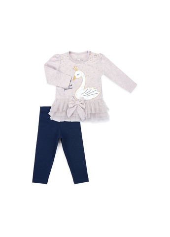 Комбінований демісезонний набір дитячого одягу з лебедем (9959-80g-beige) Breeze