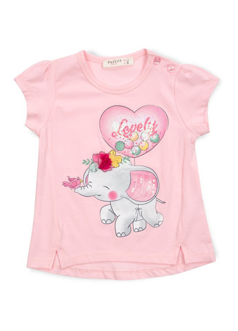 Комбінований літній набір дитячого одягу зі слоником (13376-92g-pink) Breeze