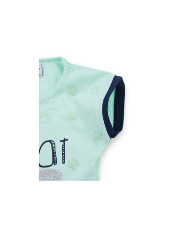Комбінований літній набір дитячого одягу з лапками (8697-110g-mint) Breeze