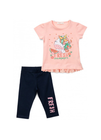Комбинированный летний набор детской одежды с единорогом (13741-110g-peach) Breeze