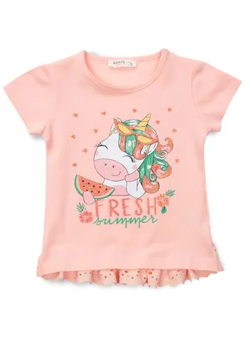 Комбінований літній набір дитячого одягу з однорогом (13741-104g-peach) Breeze
