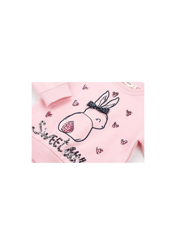 Комбинированный демисезонный набор детской одежды с кроликом (11406-80g-pink) Breeze