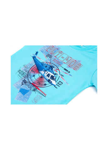 Блакитний літній набір дитячого одягу з вертольотом (10970-110b-blue) Breeze