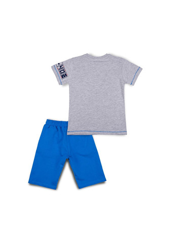 Блакитний літній набір дитячого одягу з вертольотом (10970-128b-bluegray) Breeze