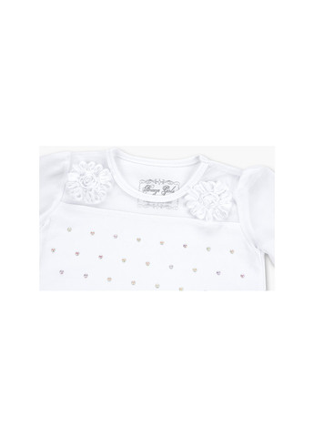 Кофта с шифоновыми рукавами и стразами (8840-92G-white) Breeze (257204655)