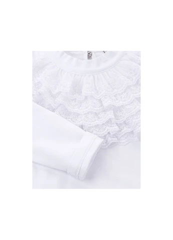 Кофта з мереживним коміром (9269-140G-white) Breeze (257204362)