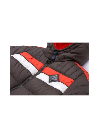 Коричневая зимняя куртка с оранжевой полосой (2663-116b-brown) Verscon