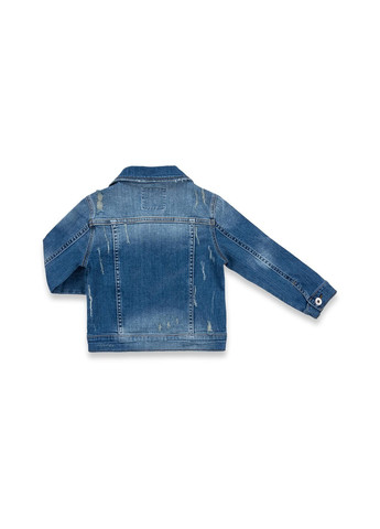 Голубая демисезонная куртка джинсовая укороченная (oz-18801-116g-blue) Breeze