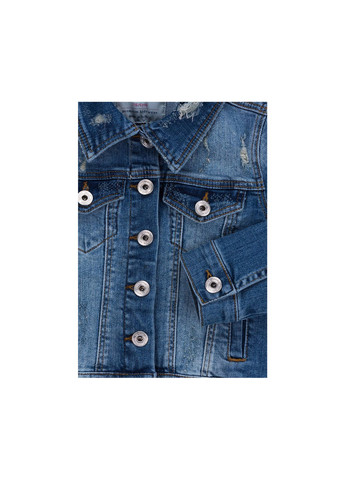 Блакитна демісезонна куртка джинсова укорочена (oz-18801-116g-blue) Breeze