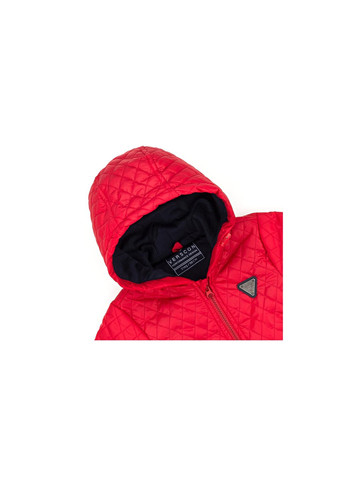 Червона демісезонна куртка стьобана з капюшоном (3439-98b-red) Verscon