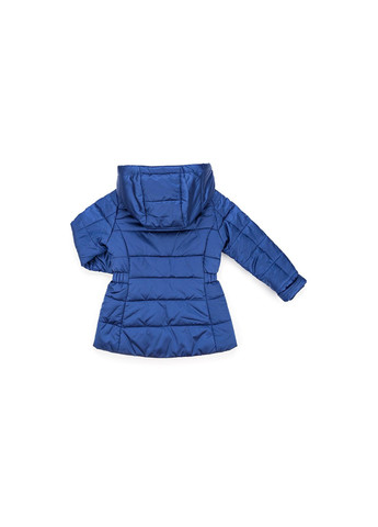 Голубая демисезонная куртка удлиненная с капюшоном и цветочками (sicy-g107-110g-blue) Snowimage