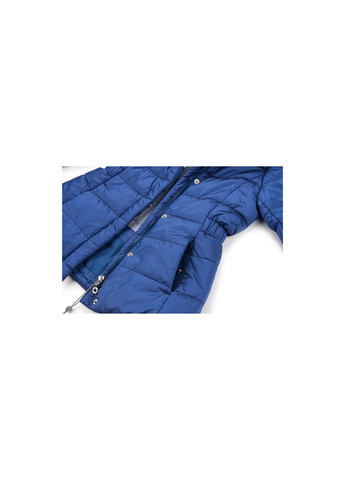Голубая демисезонная куртка удлиненная с капюшоном и цветочками (sicy-g107-116g-blue) Snowimage