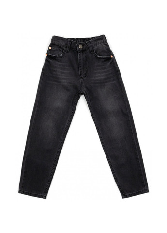 Черные демисезонные джинсы для школы (14866-b-140g-black) Breeze