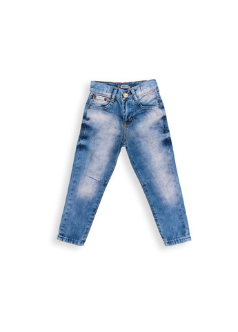 Голубые демисезонные джинсы светлые с потертостями (20073-104b-blue) E&H