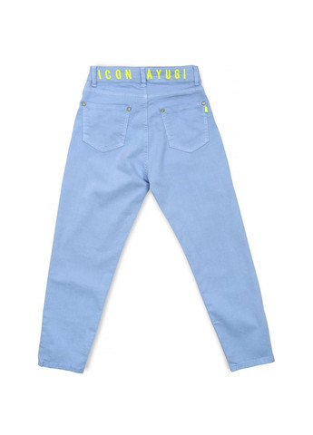 Голубые демисезонные джинсы с высокой талией (9255-146g-blue) A-yugi