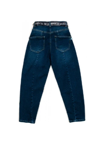 Голубые демисезонные джинсы с завышенной талией (9294-140g-blue) A-yugi