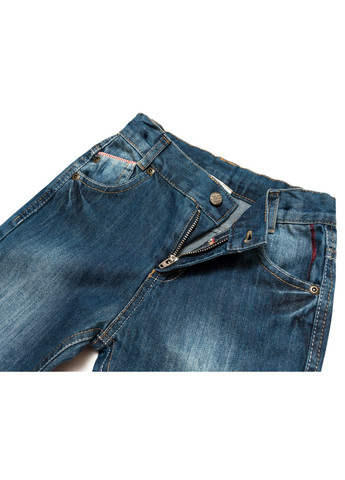 Голубые демисезонные джинсы с потертостями (12613-98b-blue) Aziz
