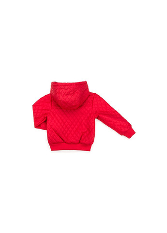 Червона демісезонна куртка стьобана з капюшоном (3439-110b-red) Verscon