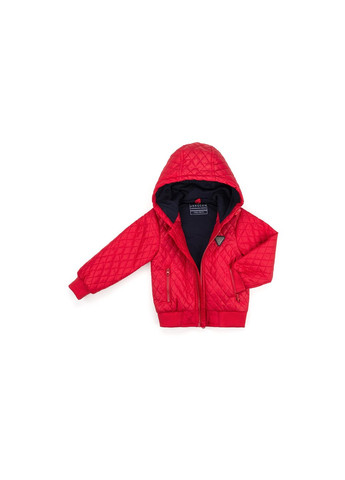 Червона демісезонна куртка стьобана з капюшоном (3439-110b-red) Verscon