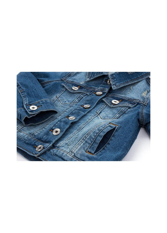 Блакитна демісезонна куртка джинсова укорочена (oz-18801-152g-blue) Breeze