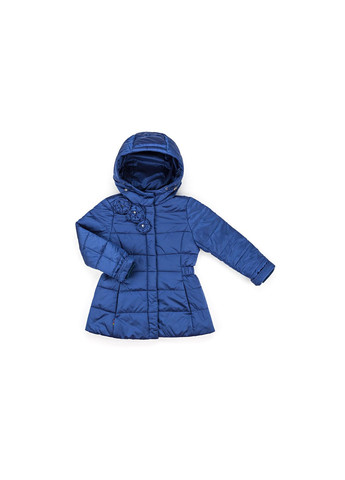 Блакитна демісезонна куртка подовжена з капюшоном та квіточками (sicy-g107-110g-blue) Snowimage