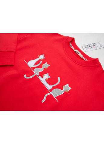 Кофта с котиками (13854-146G-coral) Breeze (257209239)